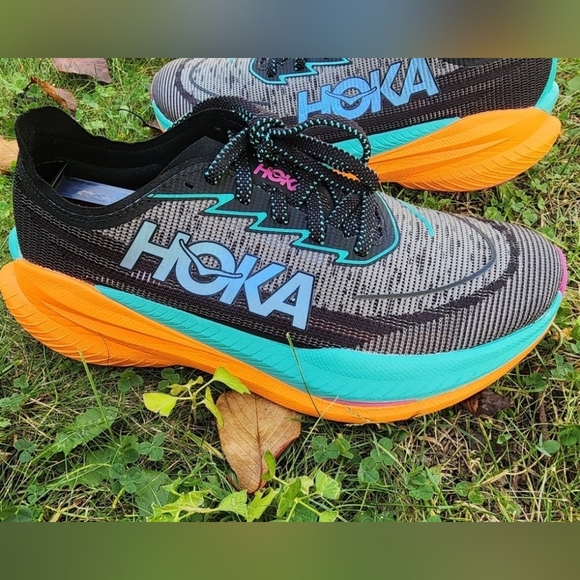 Size 9B - New Women's HOKA MACH X 2 Racing Shoes Black/Aqua - Picture 15 of 15